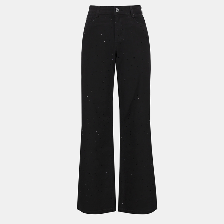 Joseph Ribkoff - Women - Classic Wide Leg Jeans with Rhinestones