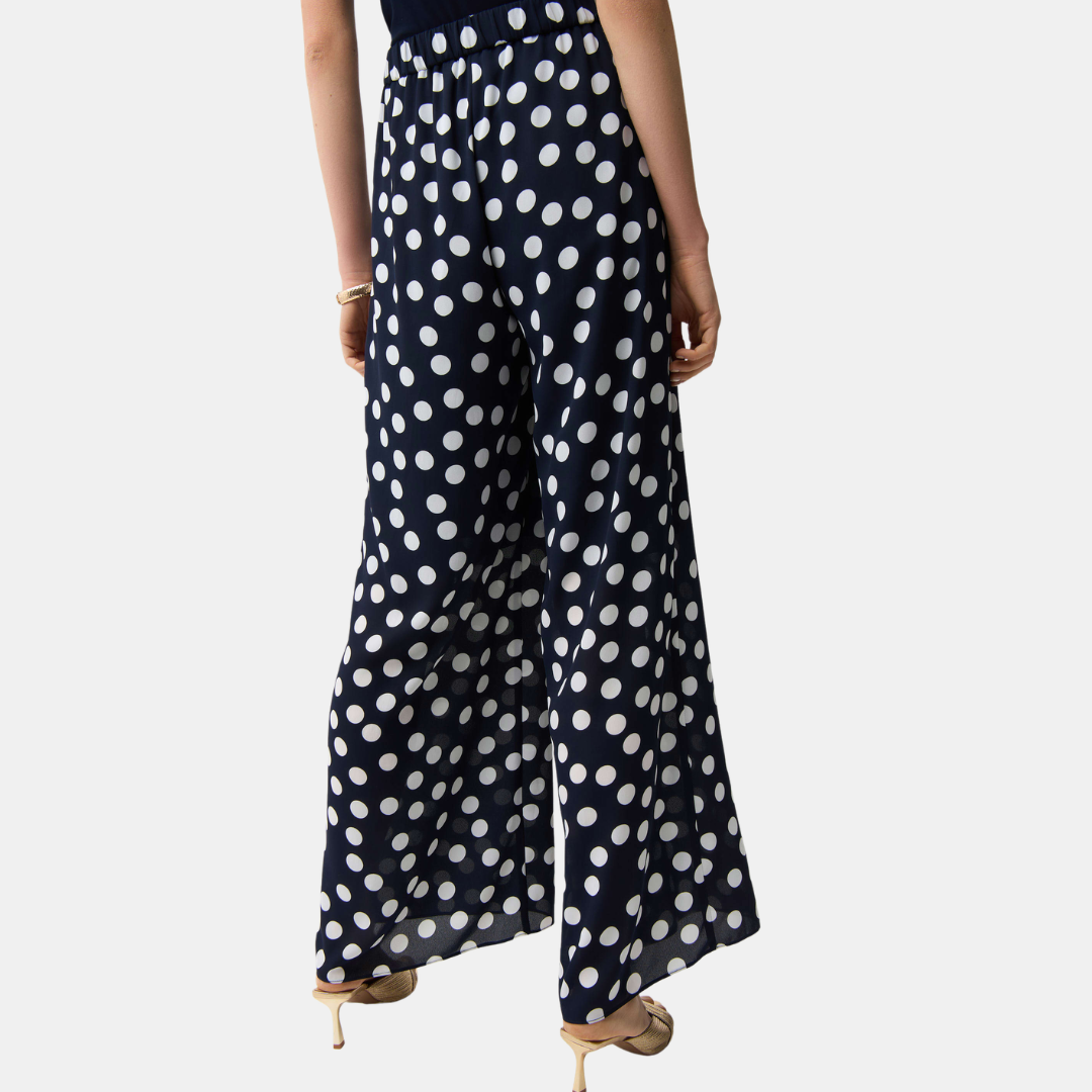 Joseph Ribkoff - Women - Georgette Dot Print Wide Leg Pants
