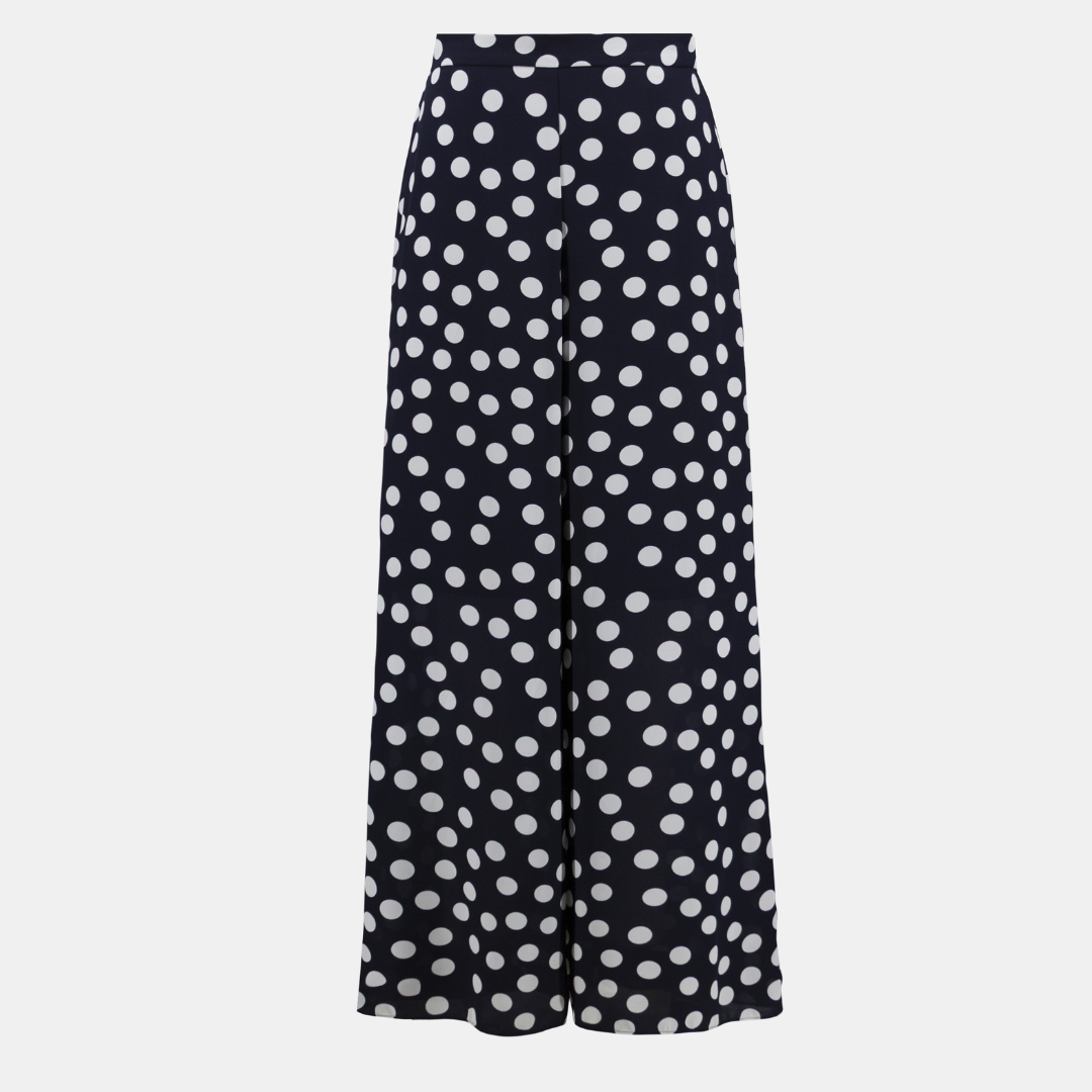 Joseph Ribkoff - Women - Georgette Dot Print Wide Leg Pants