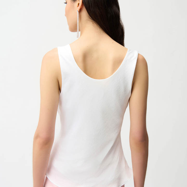 Joseph Ribkoff- Recycled Satin Fitted Sleeveless Top With Shoulder Knot Detail