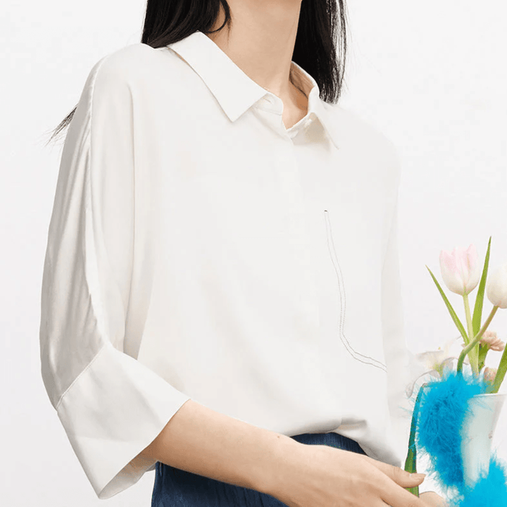 MEILLEUR MOMENT Short Sleeved Silk Shirt