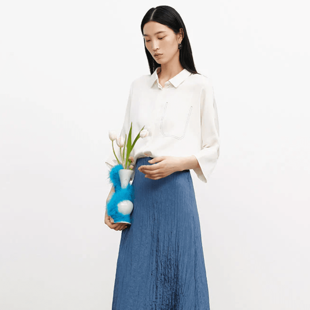 MEILLEUR MOMENT Short Sleeved Silk Shirt