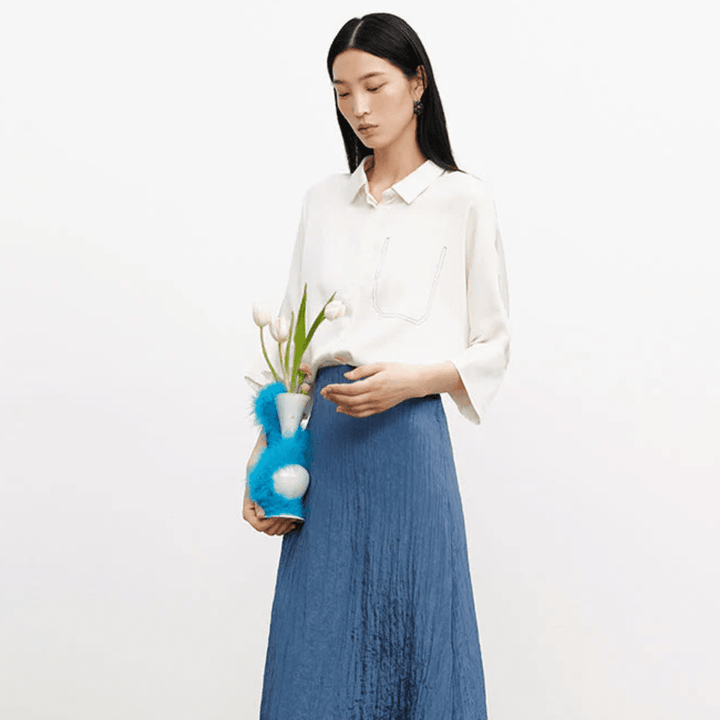 MEILLEUR MOMENT Short Sleeved Silk Shirt