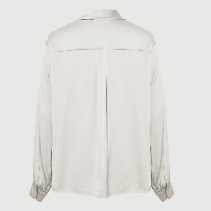 MEILLEUR MOMENT Silk Tie-Neck Long-Sleeve Blouse
