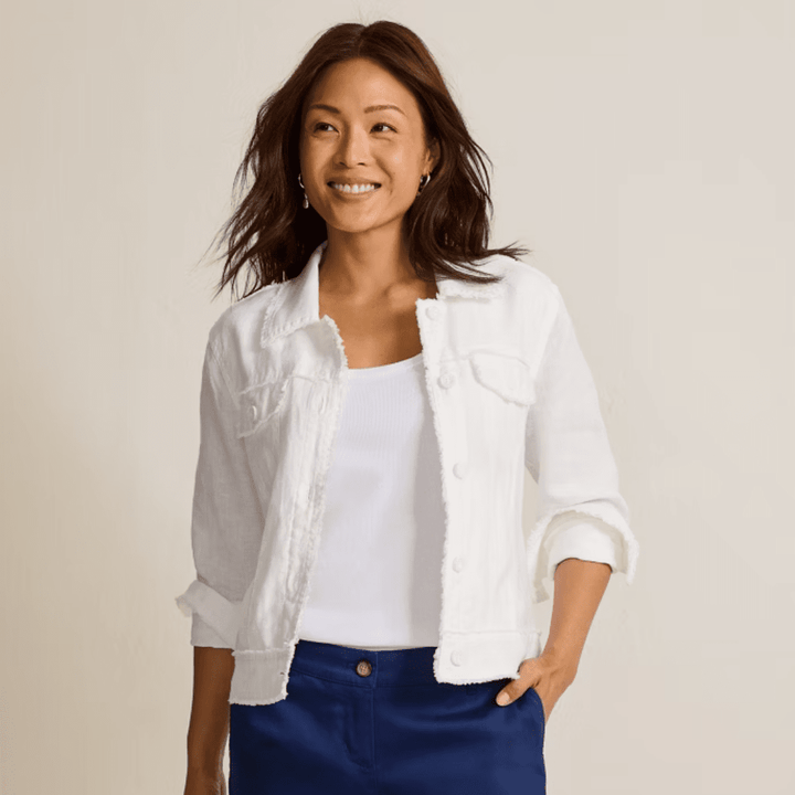 Tommy Bahama Two Palms Linen Raw-Edge Jacket