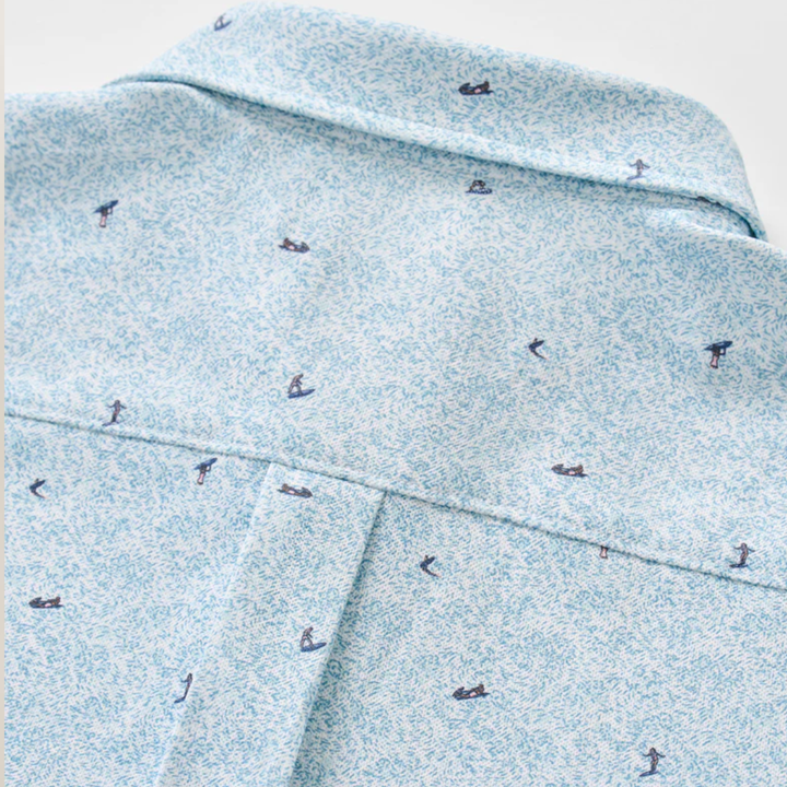 Johnnie O- Short Sleeve Performance Mesh Button Down Shirt - Rowing