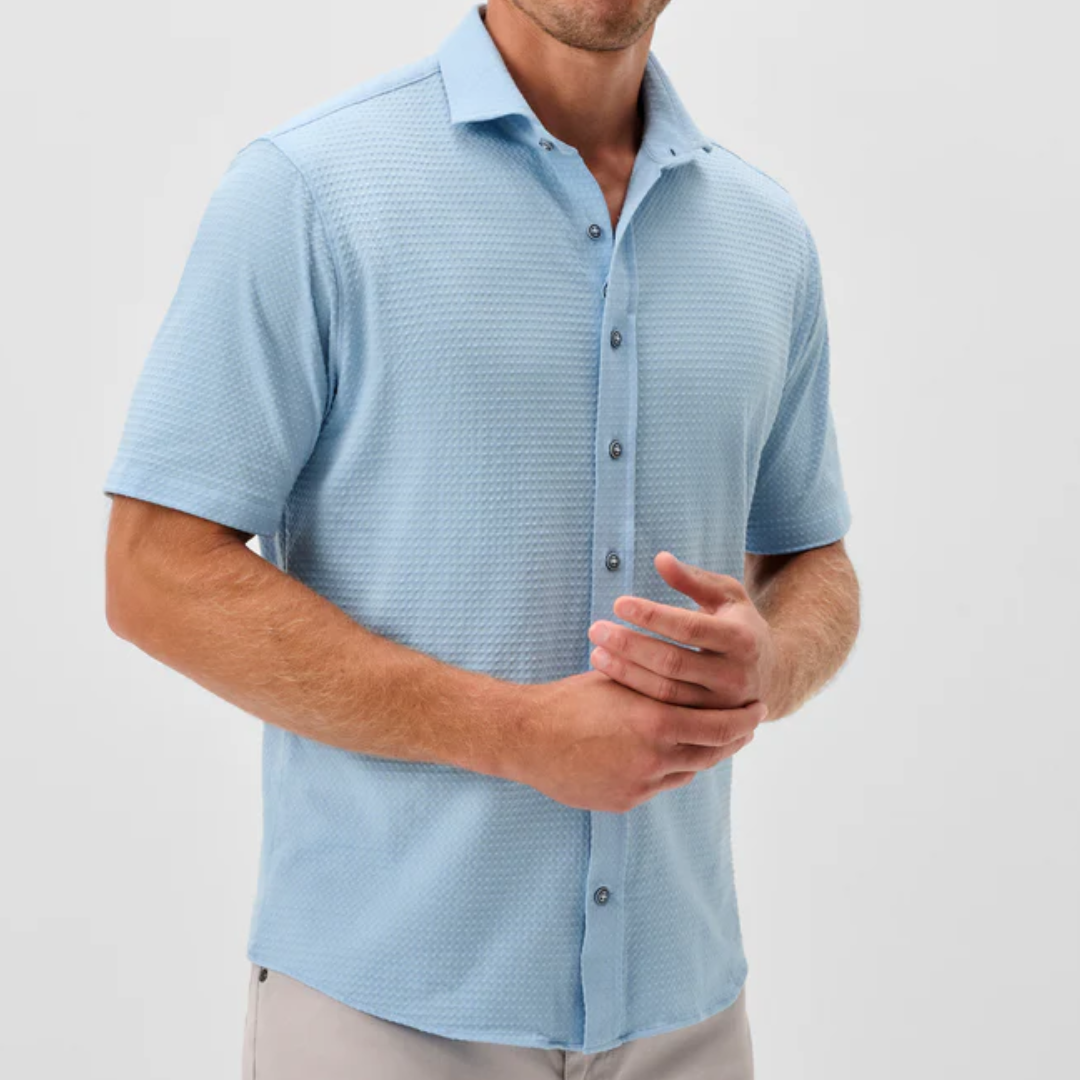 Johnnie O- Short Sleeve Hangin' Out Knit Button Down Shirt - Surfsucker