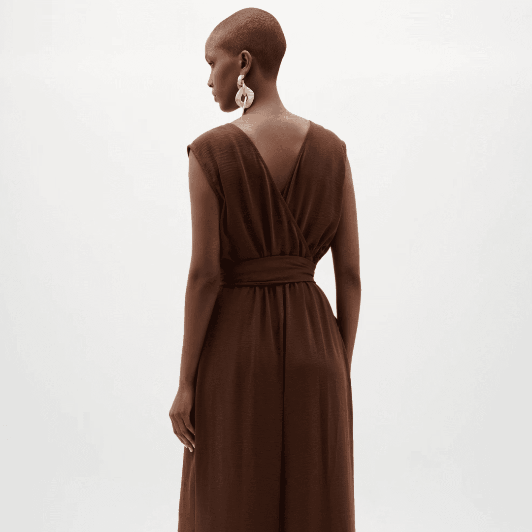 Woven Gauze Wide Leg Pull-On Jumpsuit