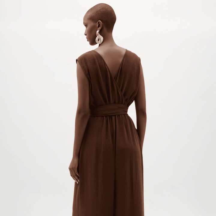 Woven Gauze Wide Leg Pull-On Jumpsuit