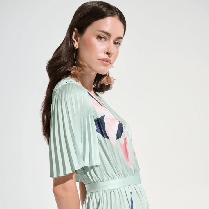 Joseph Ribkoff- Signature | Satin Floral Print Fit And Flare Dress