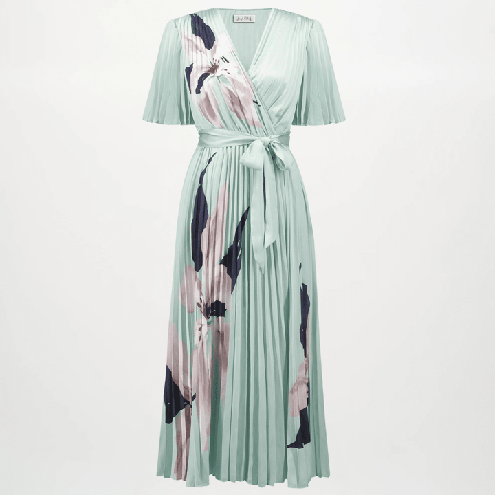 Joseph Ribkoff- Signature | Satin Floral Print Fit And Flare Dress
