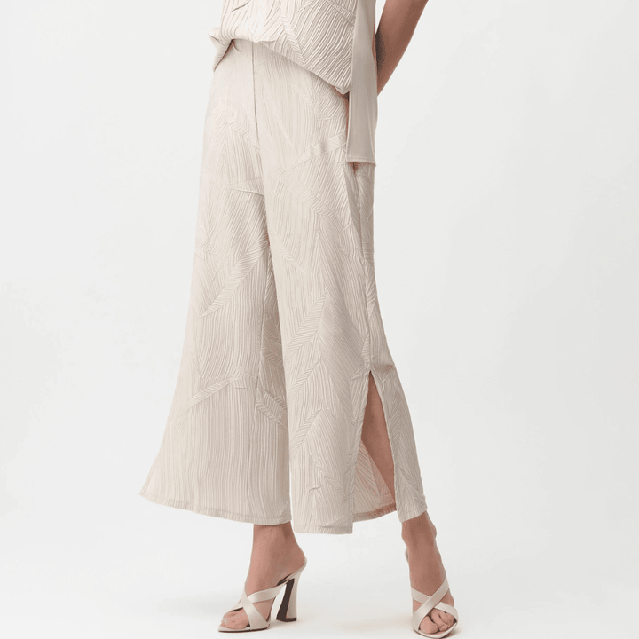 Joseph Ribkoff- Pleated Satin Pull-On Culotte Pants