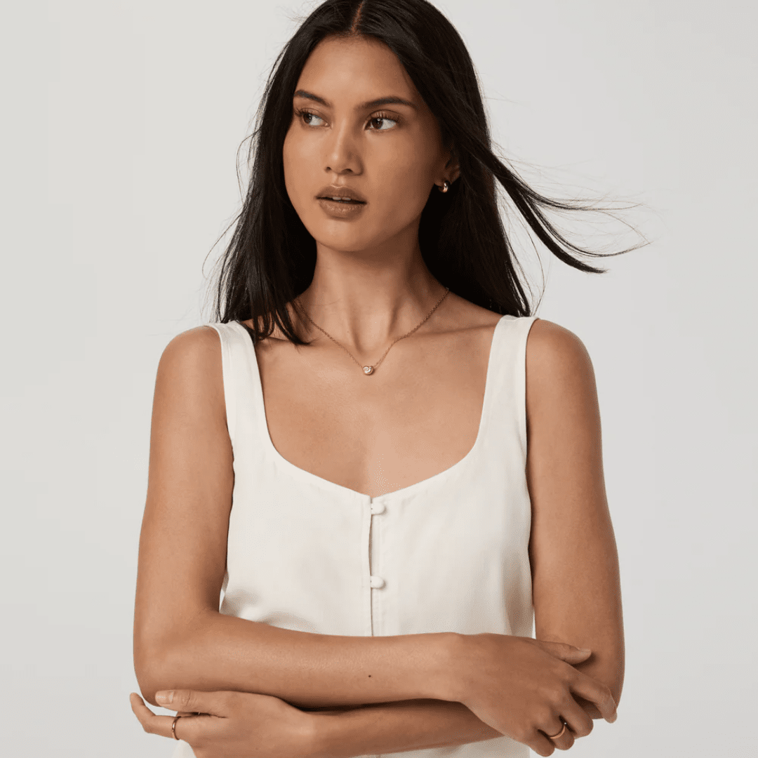 Vuori Trestles Twill Button Front Top (Natural)
