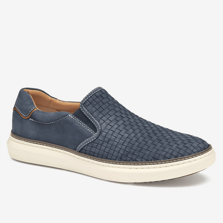 Johnston & Murphy - McGuffey 2 Woven Slip-On (Navy Woven Tumbled Nubuck)