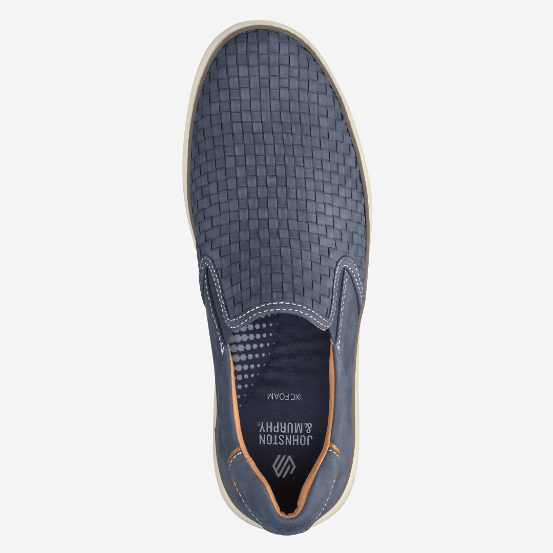 Johnston & Murphy - McGuffey 2 Woven Slip-On (Navy Woven Tumbled Nubuck)