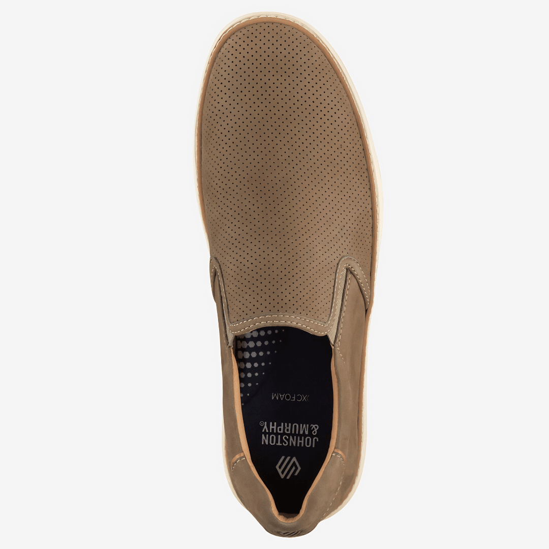 Johnston & Murphy - McGuffey 2 Perfed Slip-On (Taupe Nubuck)