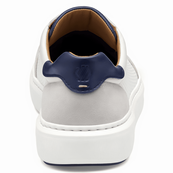 Johnston & Murphy - Anders Stretch Lace-to-Toe Slip-On (White Full Grain/Suede)