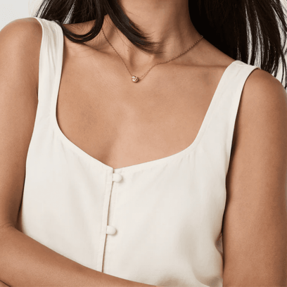 Vuori Trestles Twill Button Front Top (Natural)
