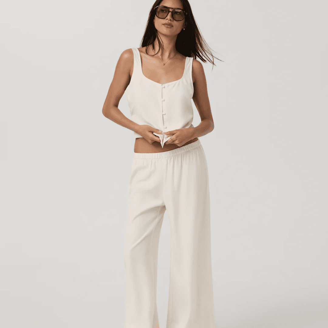 Vuori Trestles Twill Crop Wideleg Pant (Natural)