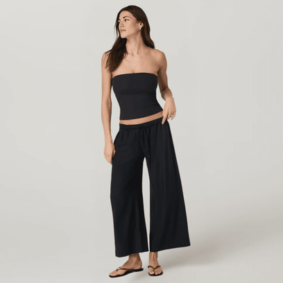 Vuori Trestles Twill Crop Wideleg Pant (Black)