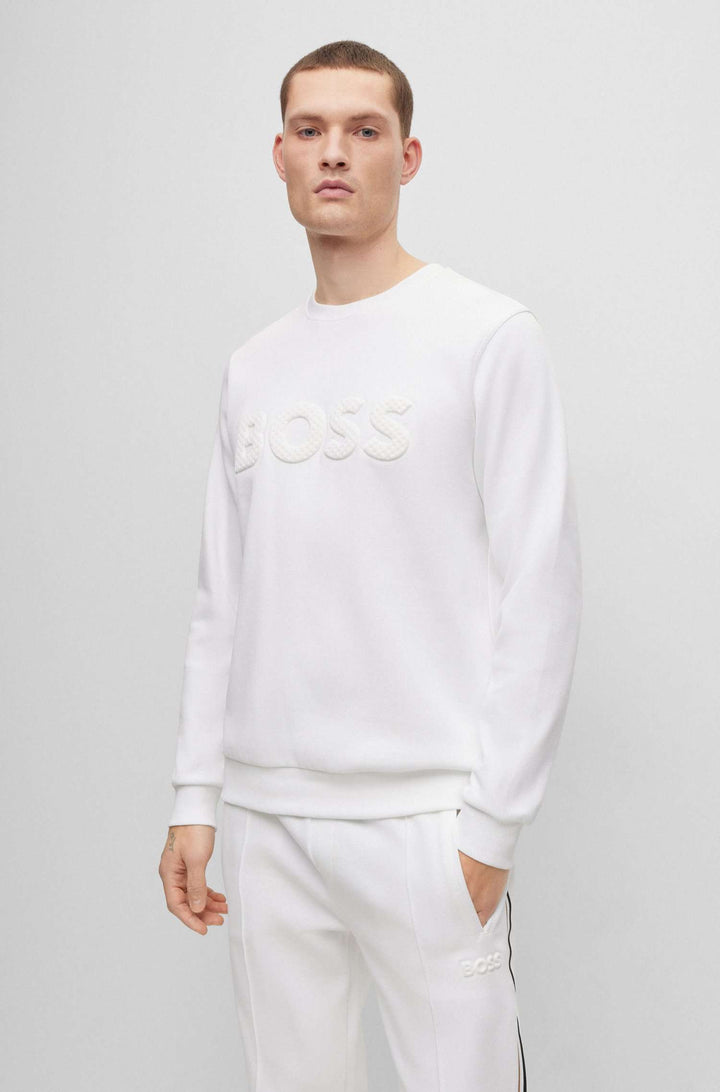 Hugo Boss - Men - Cotton-Blend Relaxed-Fit Sweatshirt with Embossed Logo