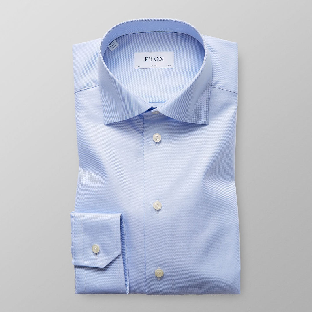 ETON® | Slim Fit Textured Twill Shirt - Light Blue