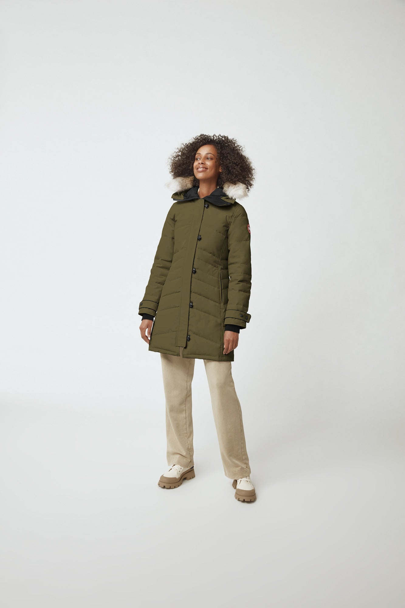 Khaki green outlet parka coat womens