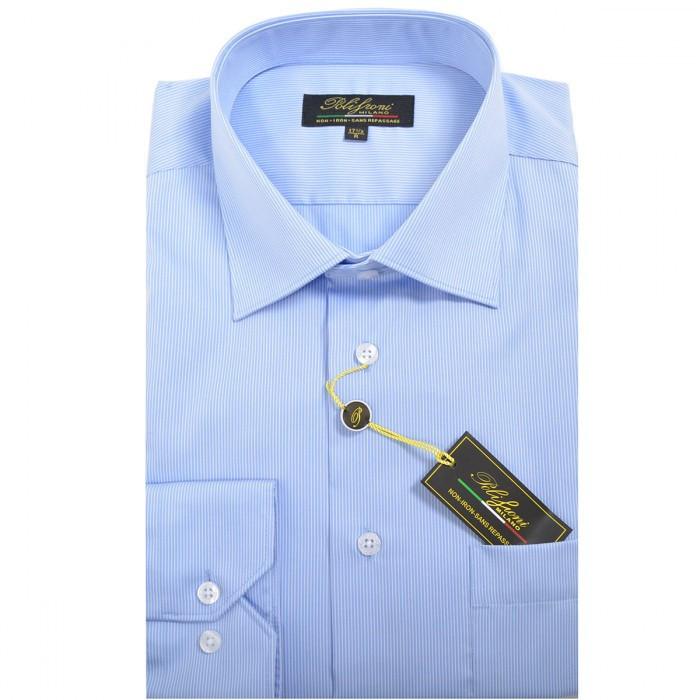 Polifroni Milano | Light Blue Striped Cotton Dress Shirt