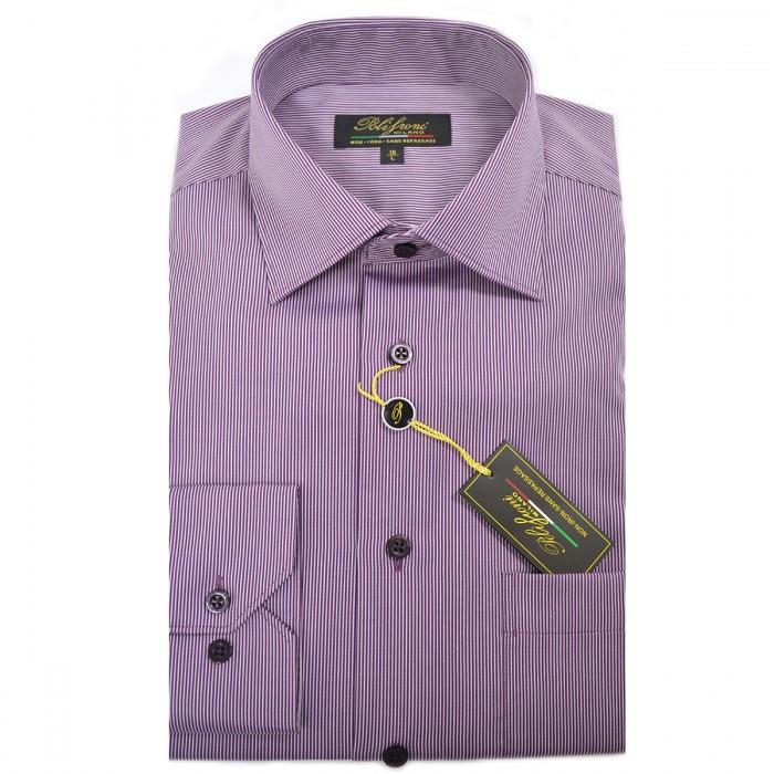 Polifroni Milano | Plum Striped Cotton Dress Shirt