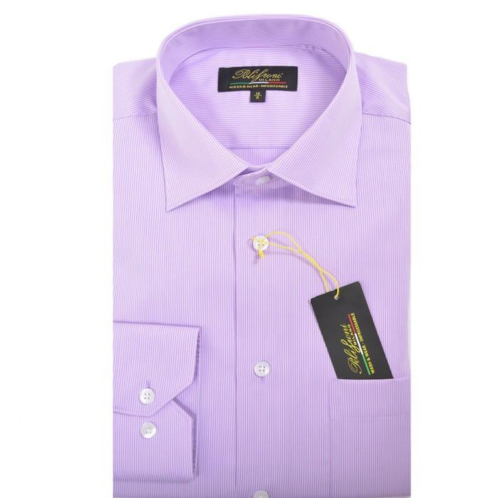 Polifroni Milano | Lavender Striped Cotton Dress Shirt